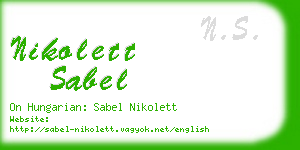 nikolett sabel business card
